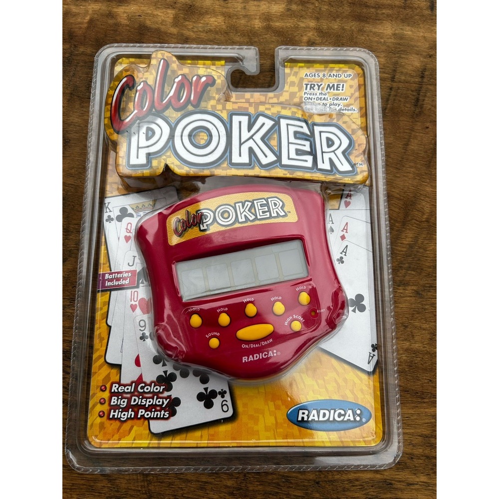 Radica Color Poker 8027 Handheld Electronic Game Vintage 1999 NEW SEALED